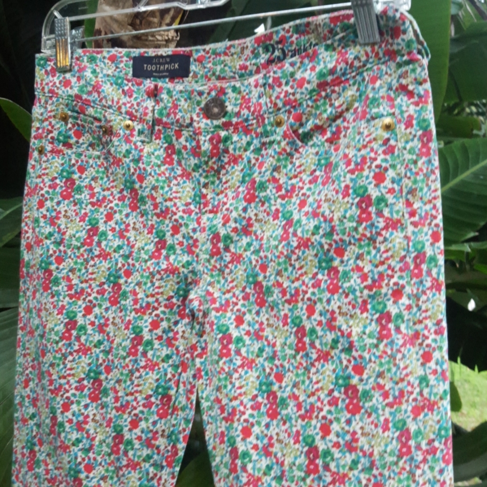 J crew floral jeans